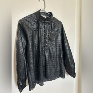 Zara Faux leather Blouse